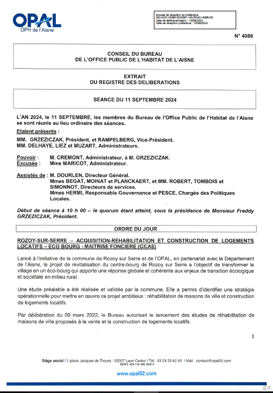 N° 4086 - Rozoy sur Serre - Acquis Foncière CCAS