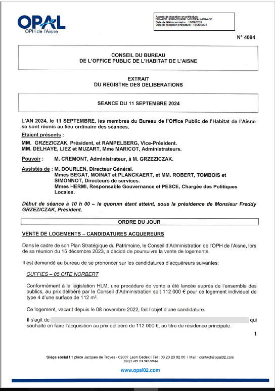 N° 4094 - Vente de logts - candidatures