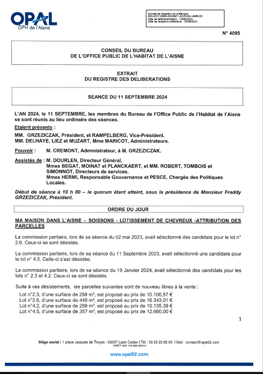 N° 4095 - MMA Soissons Chevreux - Attrib parcelles