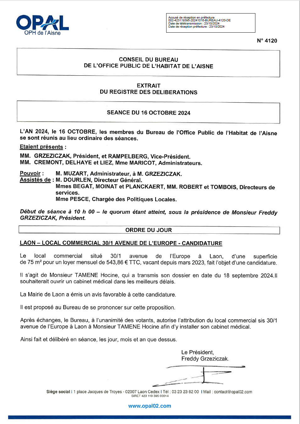 N° 4120 - Laon - local 30 av Europe - Candidature