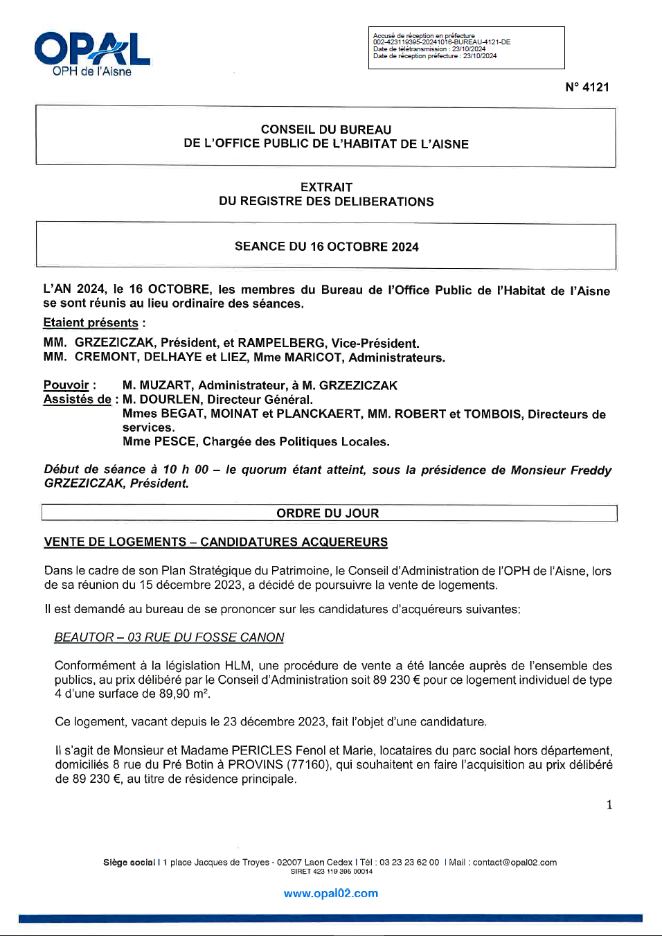 N° 4121 - Vente de logts candidatures