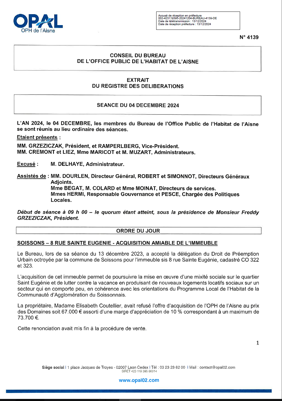 N° 4139 - Soissons - 8 Ste Eugénie Acquis. Immeuble